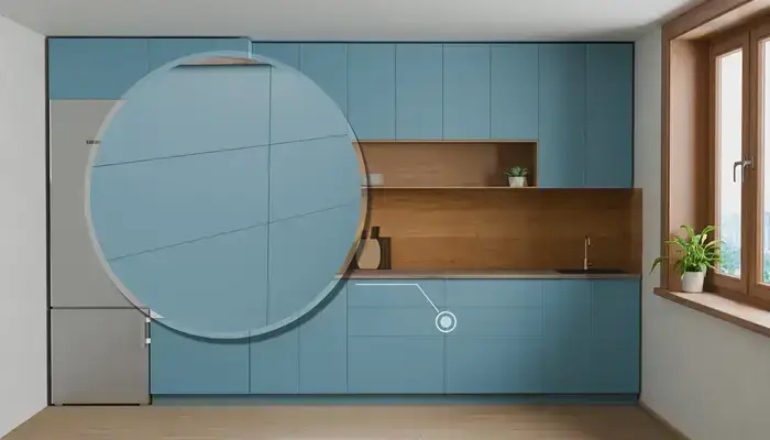 Кухня «Эрлен» 3.6 м. в цвете Океанский синий / Ocean Blue 736: фурнитура