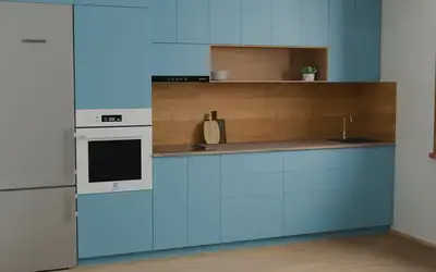 Кухня «Эрлен» 3.6 м. в цвете Океанский синий / Ocean Blue 736 ракурс 2