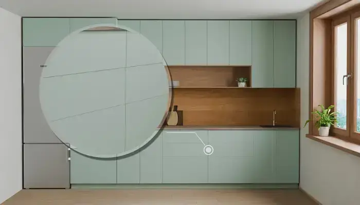 Кухня «Эрлен» 3.6 м. в цвете Спокойный зелёный / Relax green 735: фурнитура