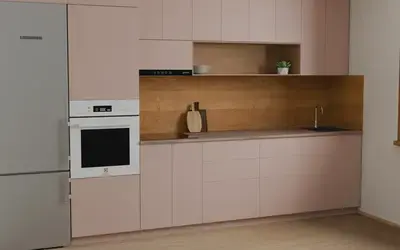 Кухня «Эрлен» 3.6 м. в цвете Розовая сакура / Sakura Pink 3114 ракурс 2