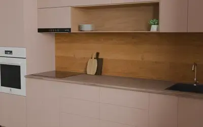 Кухня «Эрлен» 3.6 м. в цвете Розовая сакура / Sakura Pink 3114 ракурс 3