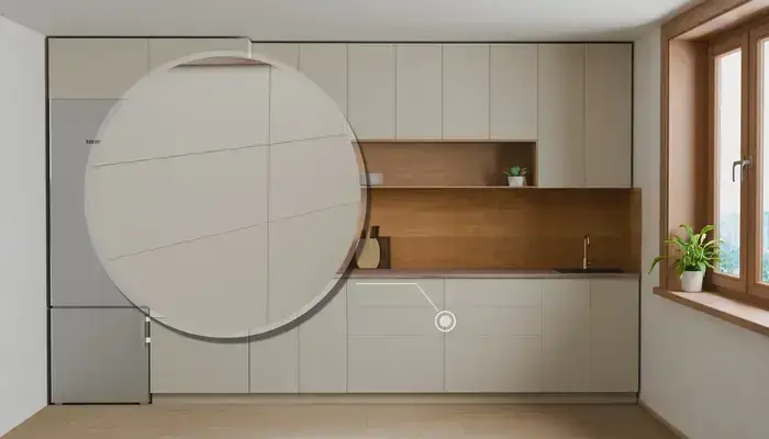 Кухня «Эрлен» 3.6 м. в цвете Светлая дюна / Sahara Cream 3019: фурнитура