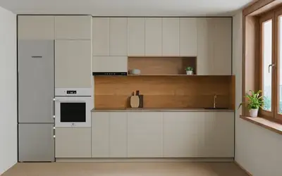 Кухня «Эрлен» 3.6 м. в цвете Светлая дюна / Sahara Cream 3019 ракурс 1