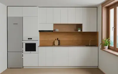 Кухня «Эрлен» 3.6 м. в цвете Белый / Soft Touch White 734 ракурс 1