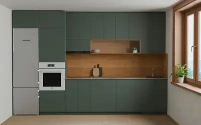 Кухня «Эрлен» 3.6 м. в цвете Лесной зелёный / Forest Green 3027 ракурс 1