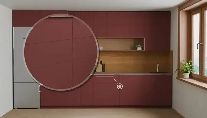 Кухня «Эрлен» 3.6 м. в цвете Тёмный терракотовый / Rustic Red 3026: фурнитура