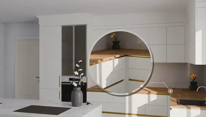 Кухня «Мирель» 4 × 2 м в цвете белый / Soft Touch White 734: фурнитура