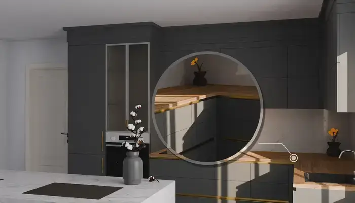 Кухня «Мирель» 4 × 2 м в цвете графитовый серый / Royal Grey 3022: фурнитура