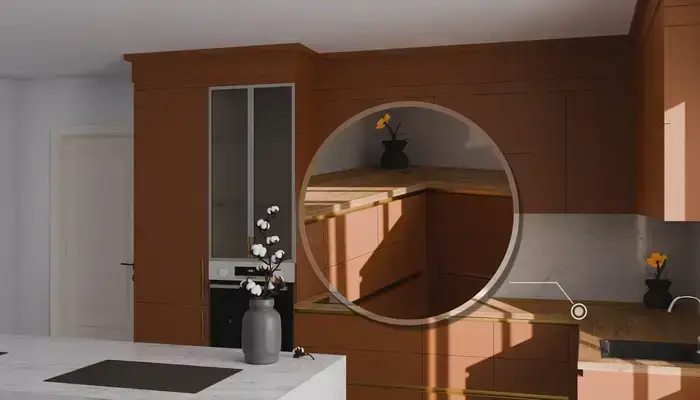 Кухня «Мирель» 4 × 2 м в цвете карамельно-коричневый / Tobac 3092: фурнитура