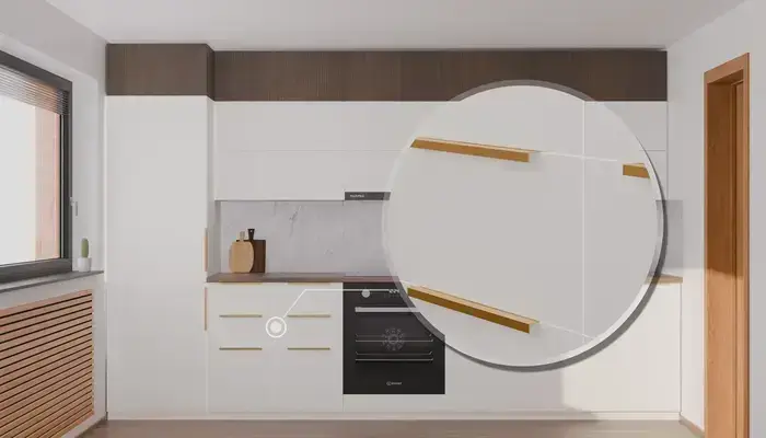 Кухня «Элион» 3.4 м. в цвете белый / Soft Touch White 734: фурнитура