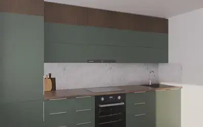 Кухня «Элион» 3.4 м. в цвете лесной зелёный / Forest Green 3027 ракурс 2