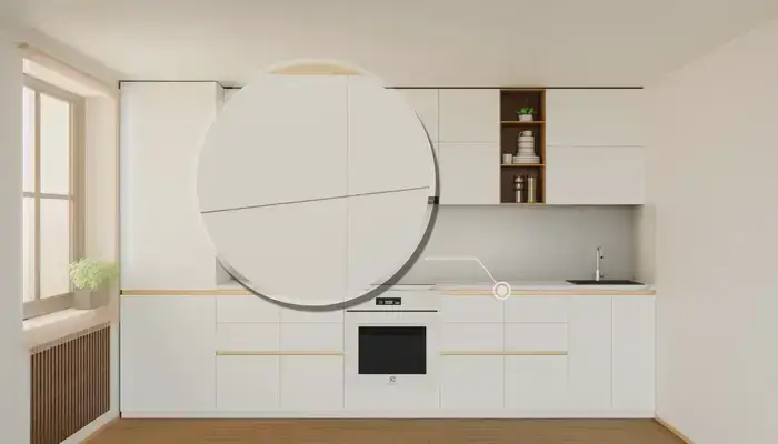 Кухня «Айвори» 3,3 м. в цвете белый / Soft Touch White 734: фурнитура