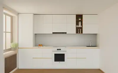 Кухня «Айвори» 3,3 м. в цвете белый / Soft Touch White 734 ракурс 1