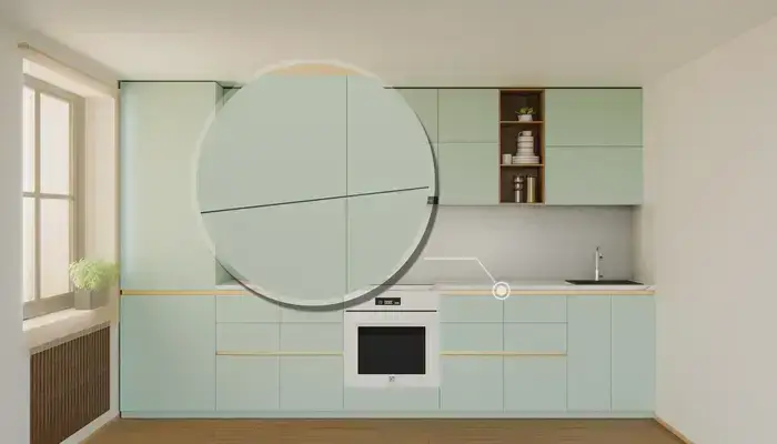 Кухня «Айвори» 3,3 м. в цвете спокойный зелёный / Relax green 735: фурнитура