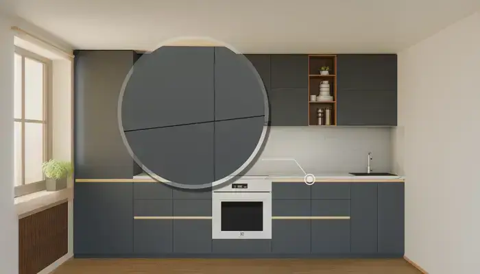 Кухня «Айвори» 3,3 м. в цвете тёмно-голубой / Sky Blue 3091: фурнитура