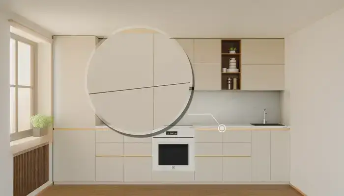 Кухня «Айвори» 3,3 м. в цвете светлая дюна / Sahara Cream 3019: фурнитура