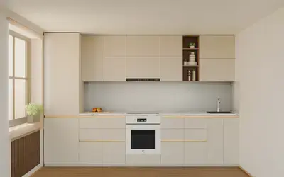 Кухня «Айвори» 3,3 м. в цвете светлая дюна / Sahara Cream 3019 ракурс 1