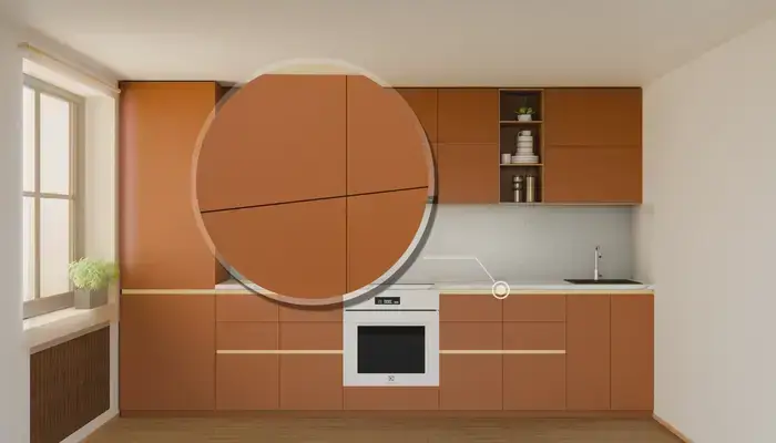 Кухня «Айвори» 3,3 м. в цвете карамельно-коричневый / Tobac 3092: фурнитура