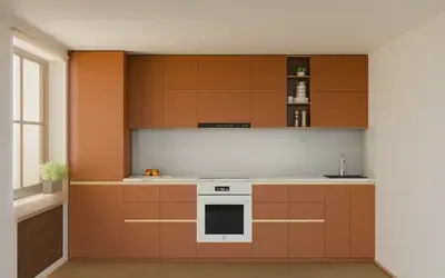 Кухня «Айвори» 3,3 м. в цвете карамельно-коричневый / Tobac 3092 ракурс 1