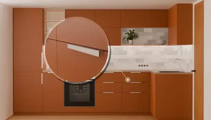 Кухня «Мирен» 3,6 × 1,6 м в цвете карамельно-коричневый / Tobac 3092: фурнитура