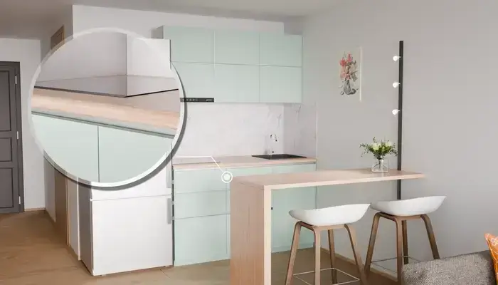 Кухня «Айрел» 1,4 м. в цвете спокойный зелёный / Olive Green 3097: фурнитура