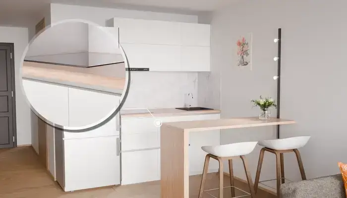 Кухня «Айрел» 1,4 м. в цвете лесной белый / Soft Touch White 734: фурнитура