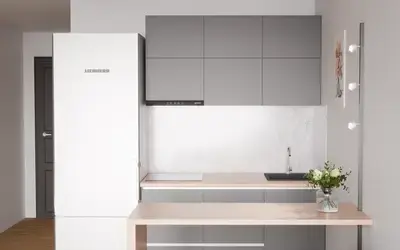 Кухня «Айрел» 1,4 м. в цвете графитовый серый / Royal Grey 3022 ракурс 3