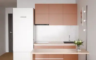 Кухня «Айрел» 1,4 м. в цвете карамельно-коричневый / Tobac 3092 ракурс 3