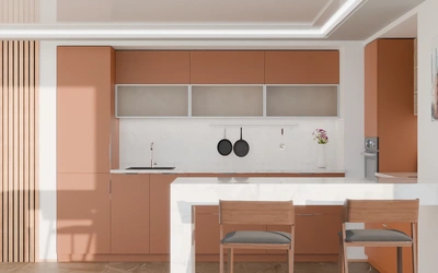 Угловая кухня Вирел 3 × 2 м, фасады AGT Tobac 3092, вид спереди