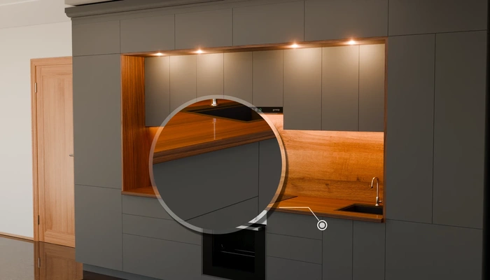 Кухня «Норви» 3,8 м в цвете графитовый серый / Royal Grey 3022: фурнитура