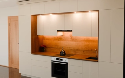 Кухня «Норви» 3,8 м в цвете светлая дюна / Sahara Cream 3019 ракурс 2