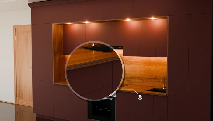 Кухня «Норви» 3,8 м в цвете тёмный терракотовый / Rustic Red 3026: фурнитура