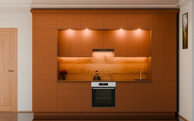 Кухня «Норви» 3,8 м в цвете карамельно-коричневый / Tobac 3092 ракурс 3